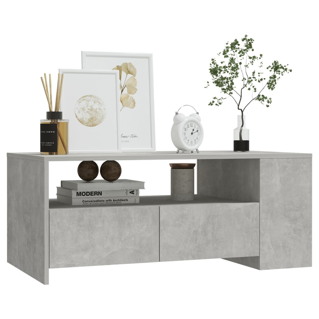 Salongbord betonggrå 102x55x42 cm konstruert tre