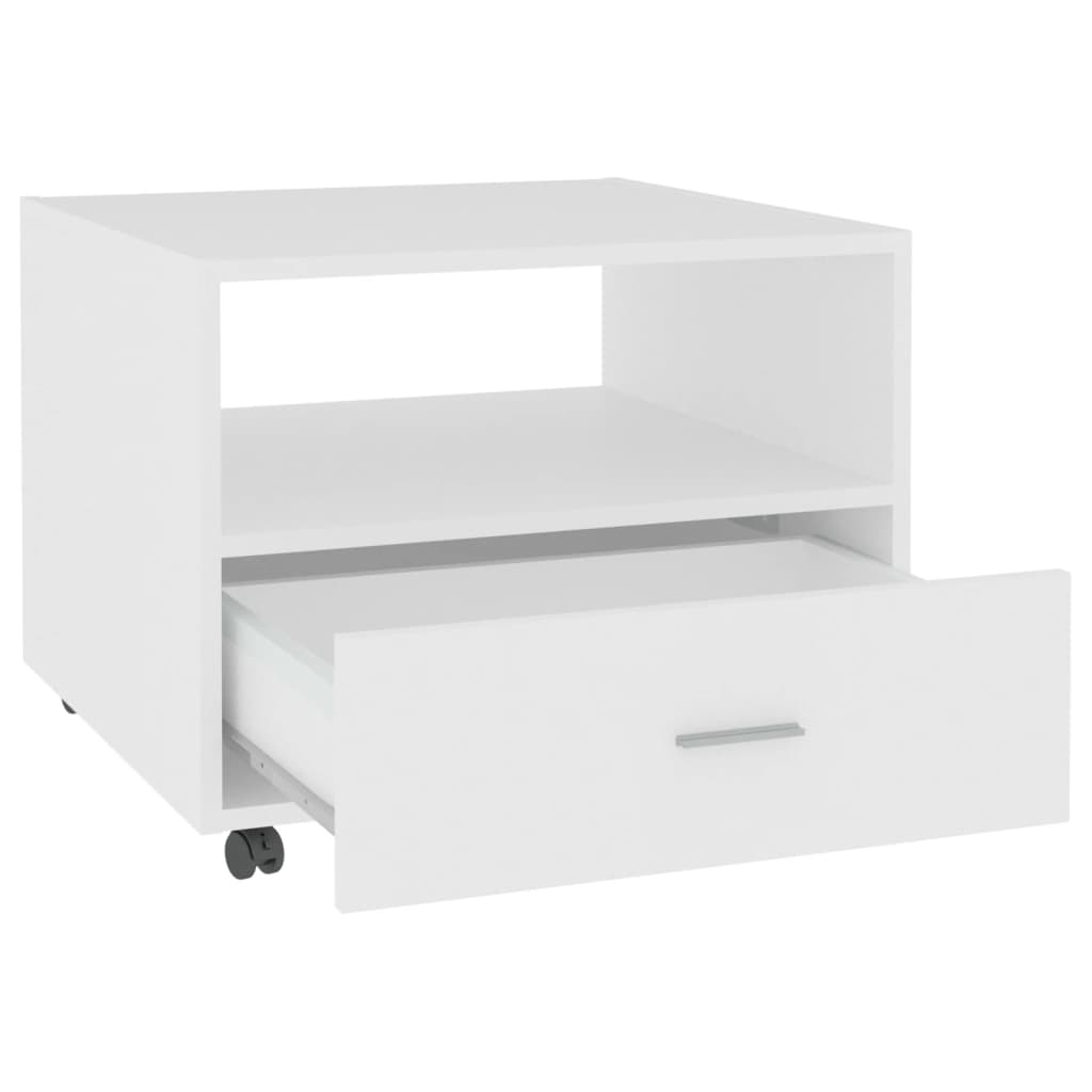 Salongbord hvit 55x55x40 cm konstruert tre