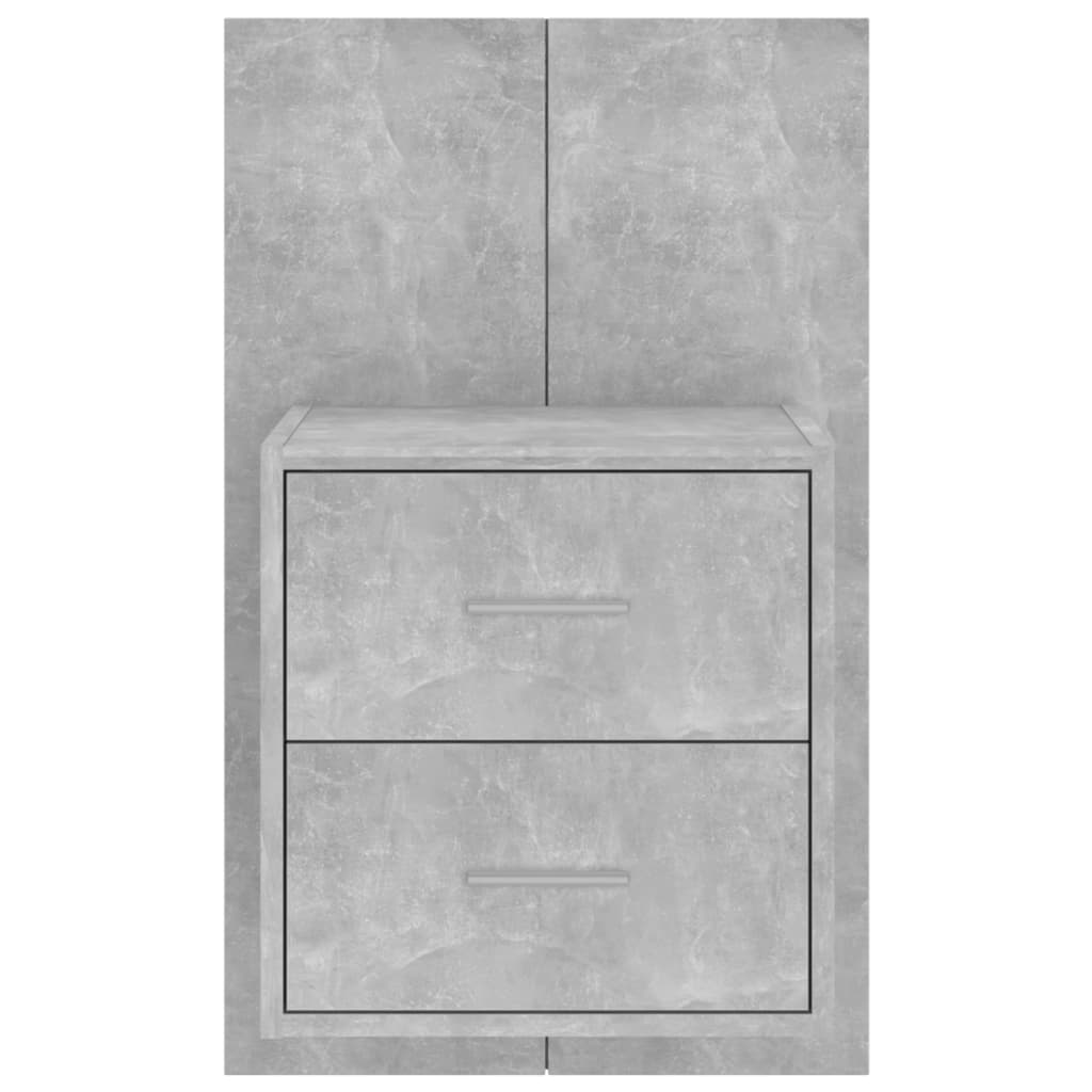 Veggmonterte nattbord 2 stk betonggrå