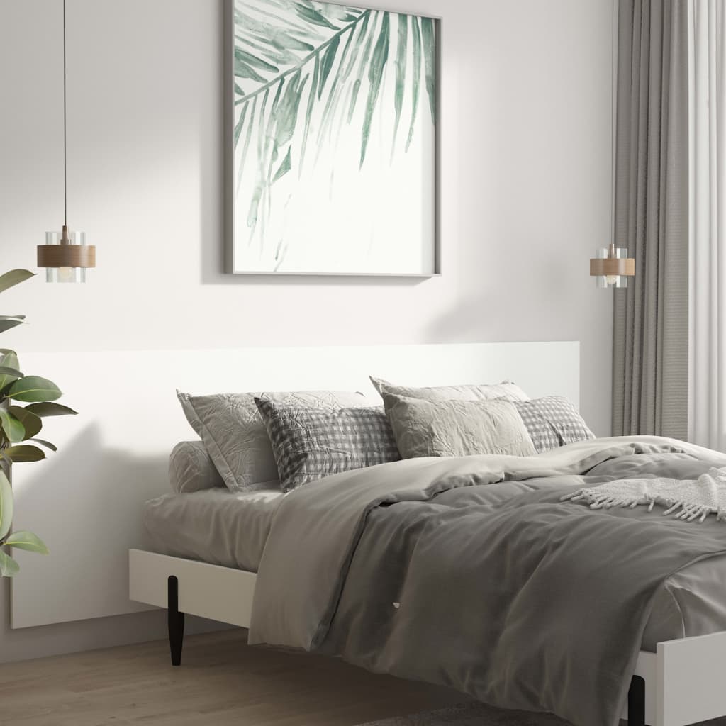 Veggmontert sengegavl hvit 240x1,5x80 cm konstruert tre