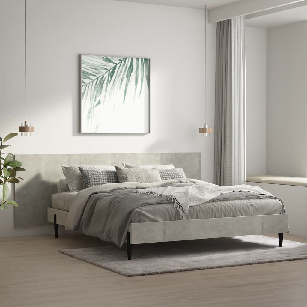 Vegghengt sengegavl betonggrå 240x1,5x80 cm konstruert tre