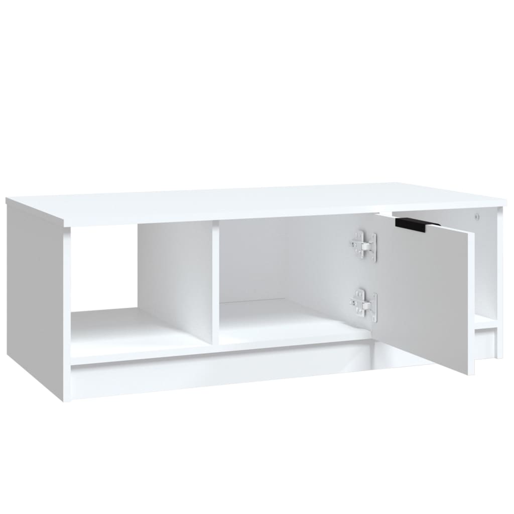 Salongbord hvit 102x50x36 cm konstruert tre