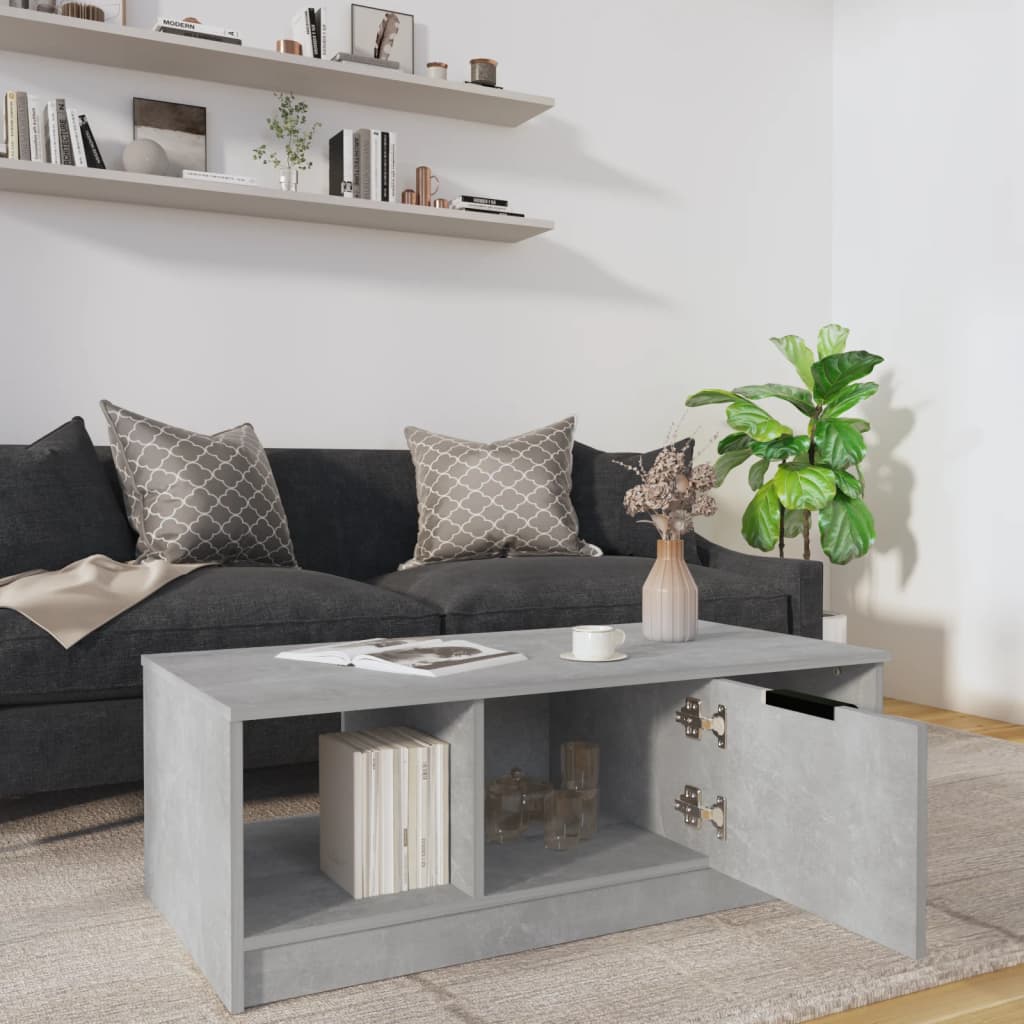 Salongbord betonggrå 102x50x36 cm konstruert tre