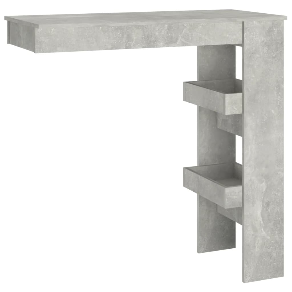 Veggmontert barbord betonggrå 102x45x103,5 cm konstruert tre