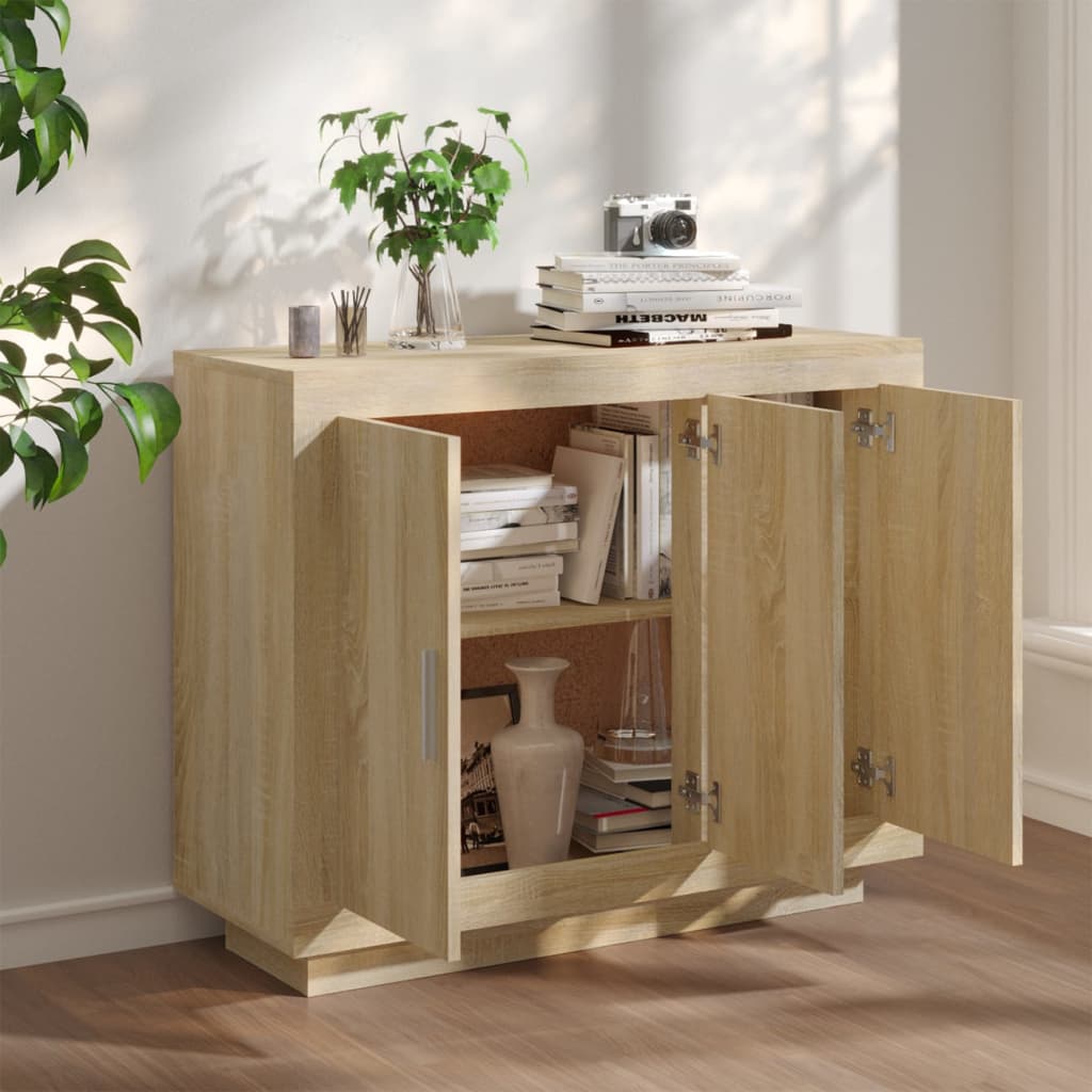 Skjenk sonoma eik 92x35x75 cm konstruert tre
