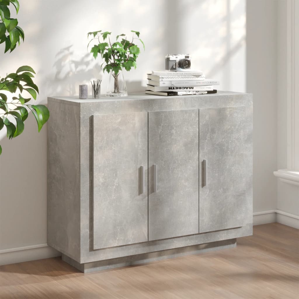 Skjenk betonggrå 92x35x75 cm konstruert tre