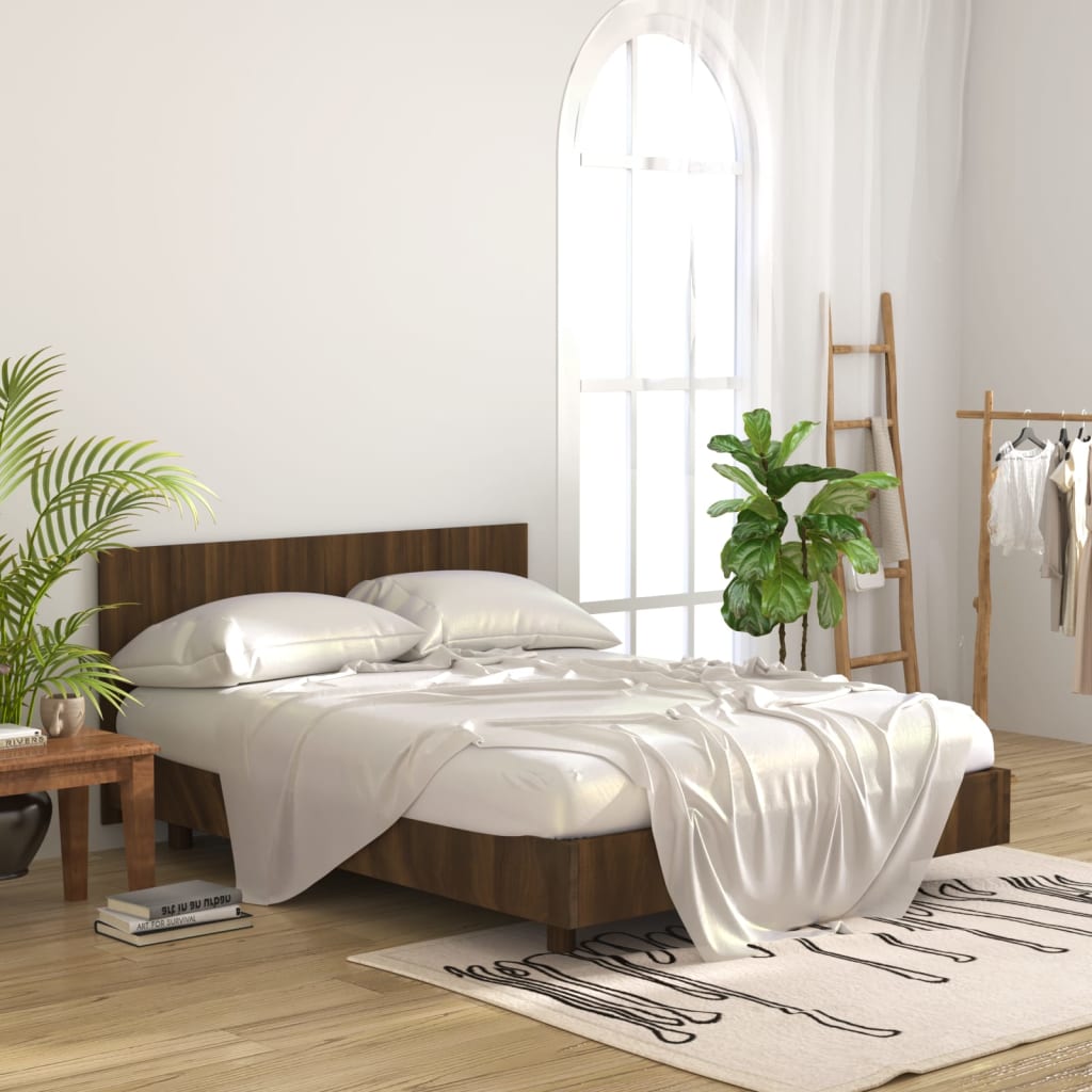 Sengegavl brun eik 160x1,5x80 cm konstruert tre