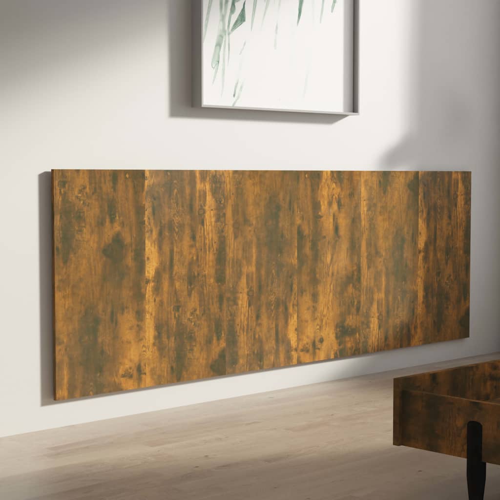 Veggmontert sengegavl røkt eik 240x1,5x80 cm konstruert tre