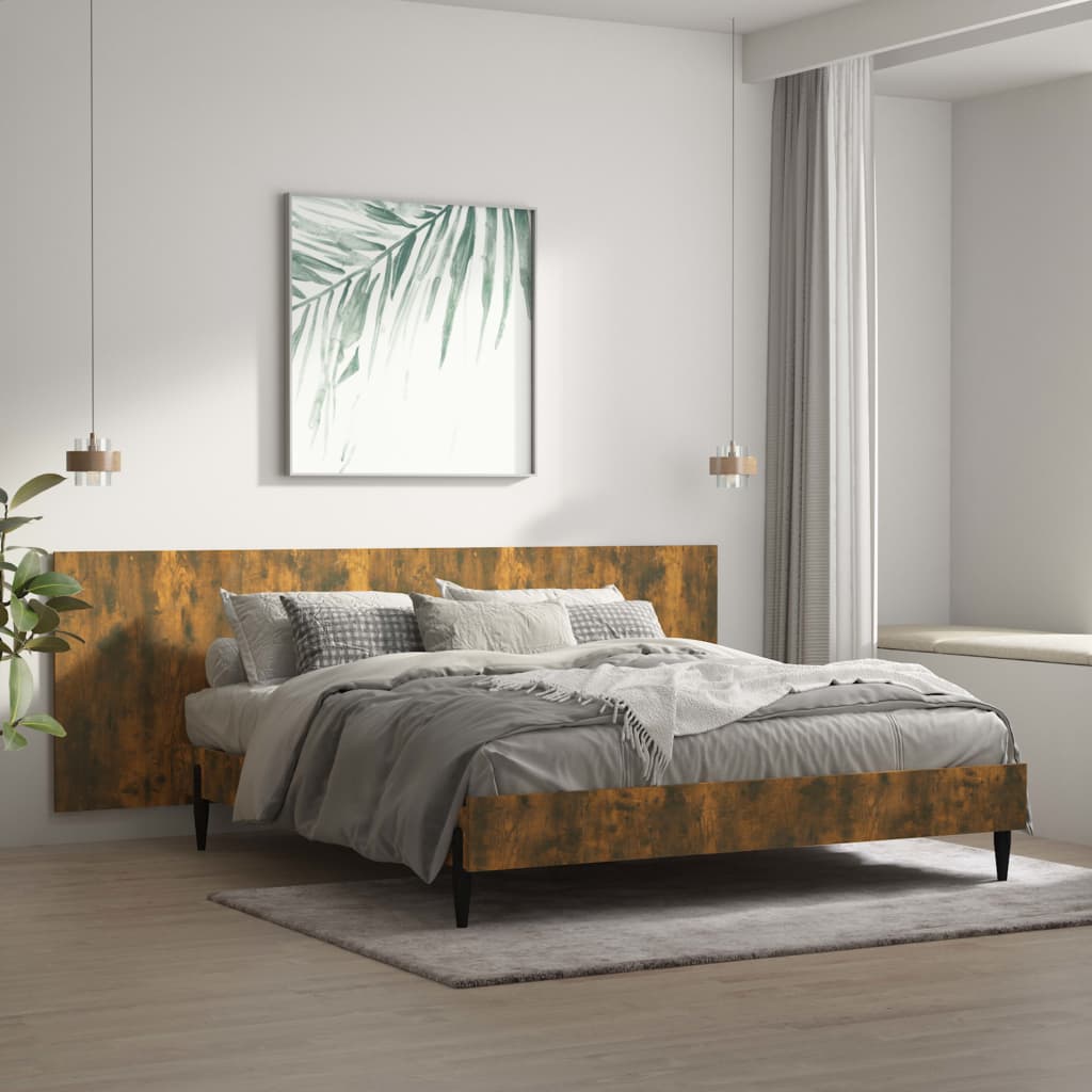 Veggmontert sengegavl røkt eik 240x1,5x80 cm konstruert tre