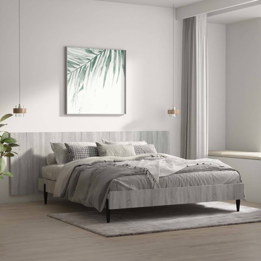 Vegghengt sengegavl grå sonoma 240x1,5x80 cm konstruert tre