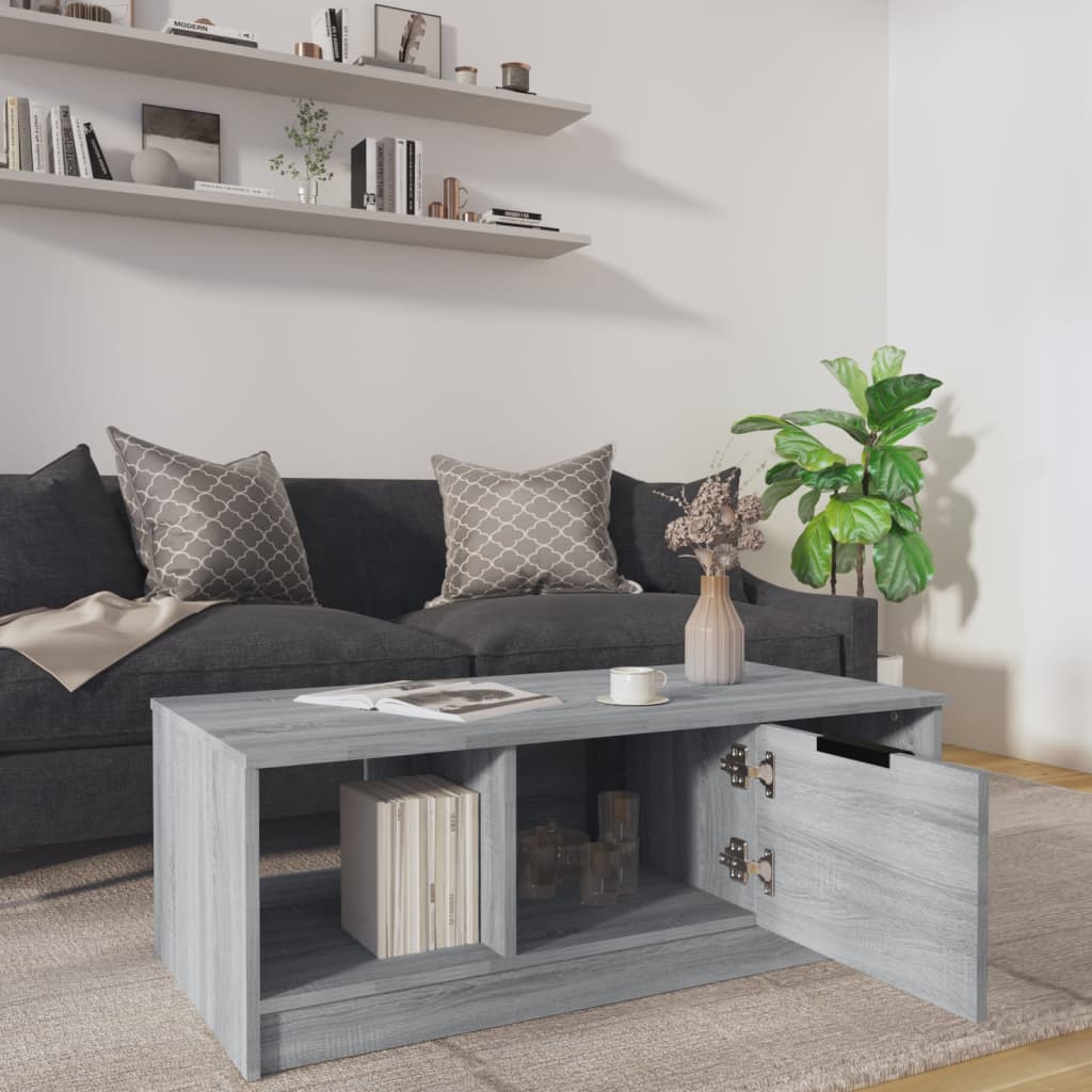 Salongbord grå sonoma 102x50x36 cm konstruert tre