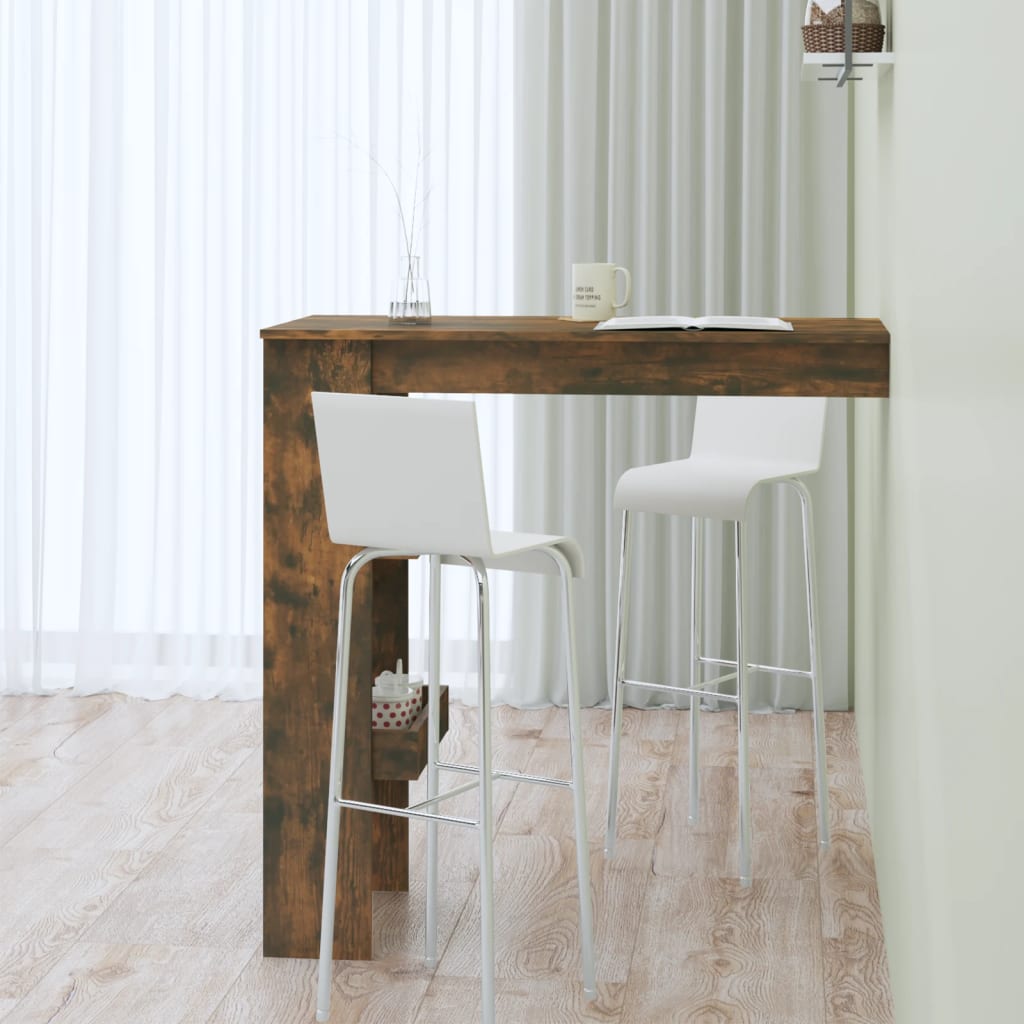 Veggmontert barbord røkt eik 102x45x103,5 cm konstruert tre