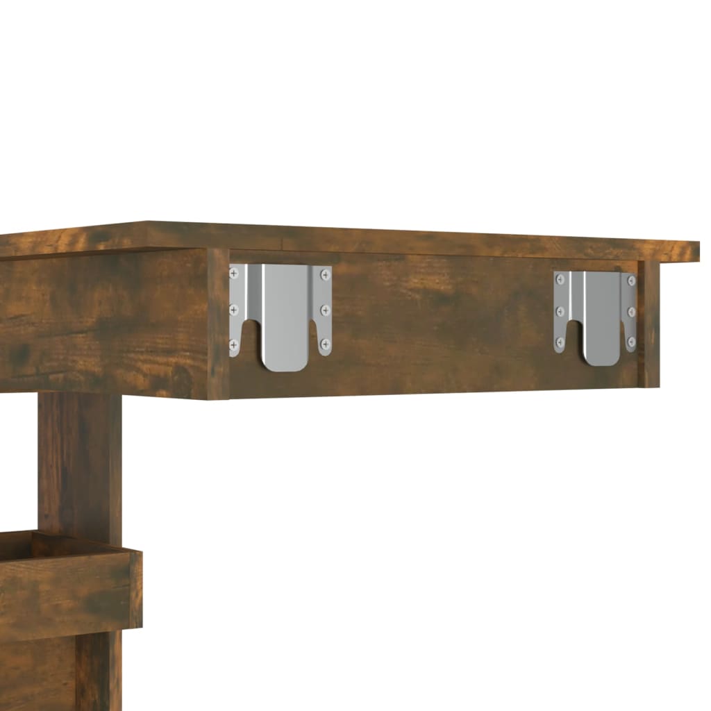 Veggmontert barbord røkt eik 102x45x103,5 cm konstruert tre