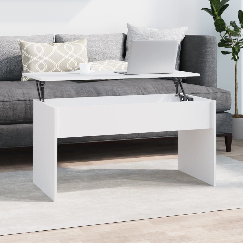 Salongbord hvit 102x50,5x52,5 cm konstruert tre