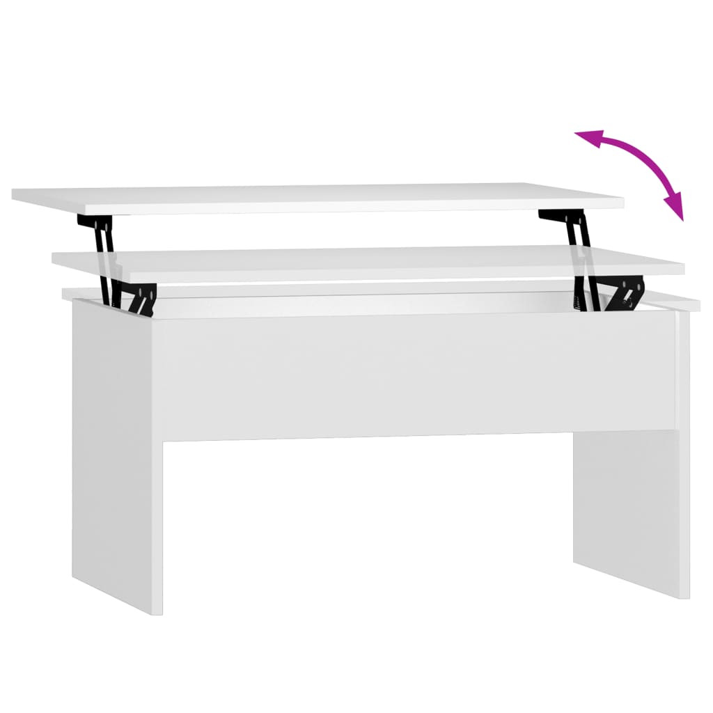 Salongbord hvit 80x50,5x41,5 cm konstruert tre