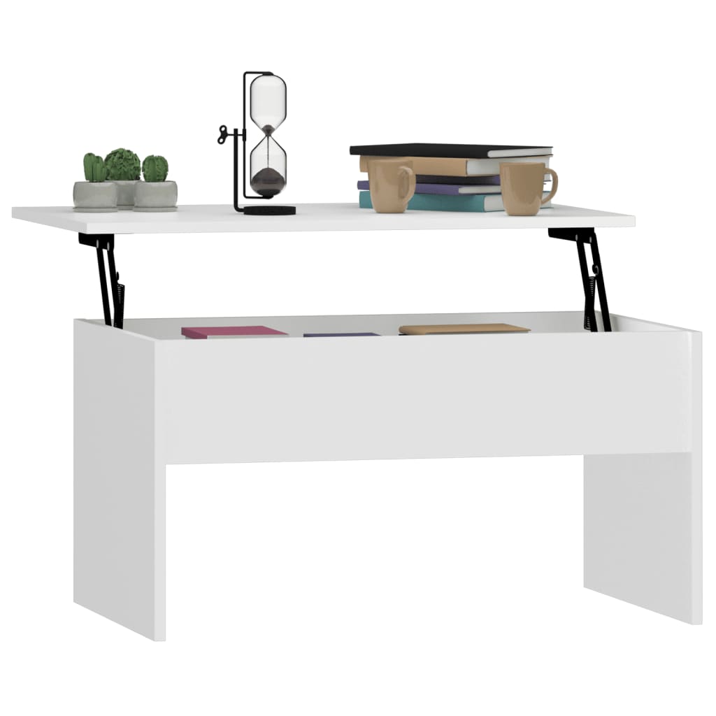 Salongbord hvit 80x50,5x41,5 cm konstruert tre