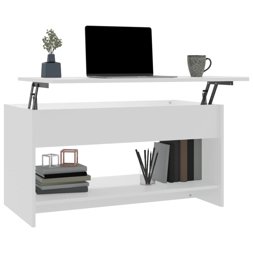Salongbord hvit 102x50x52,5 cm konstruert tre