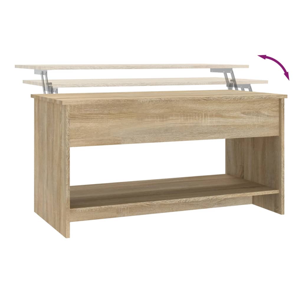 Salongbord sonoma eik 102x50x52,5 cm konstruert tre