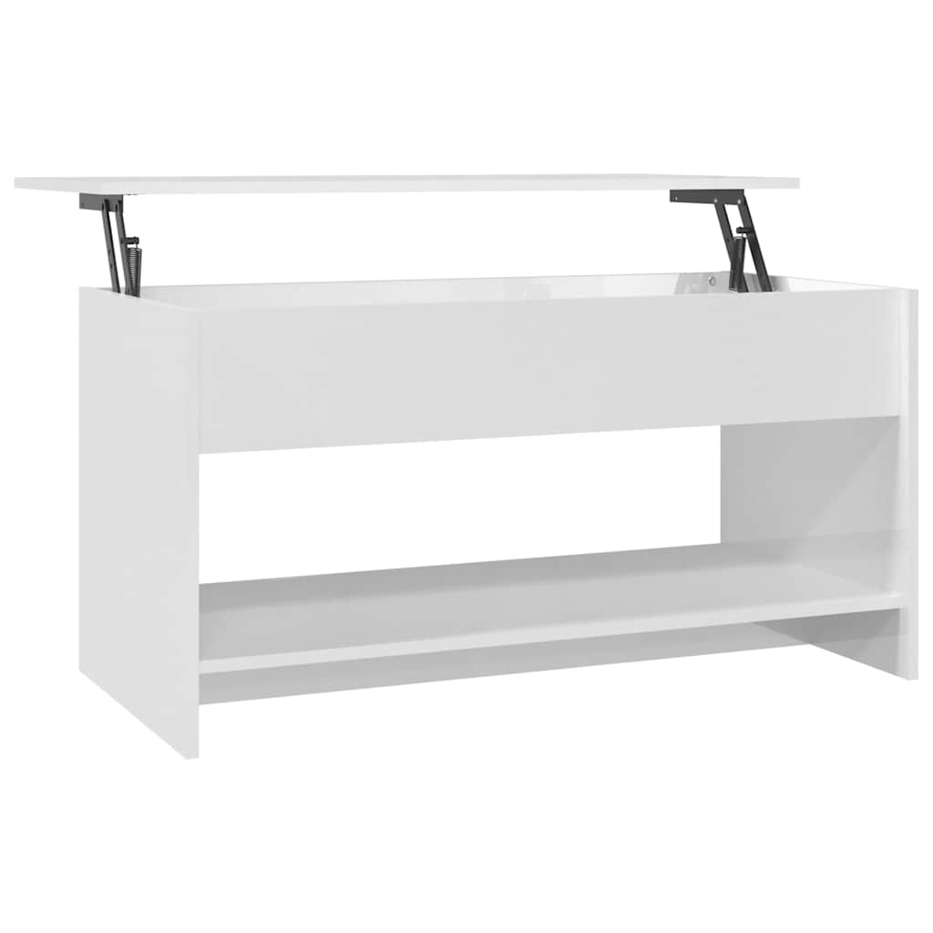 Salongbord høyglans hvit 102x50x52,5 cm konstruert tre