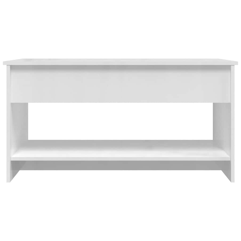 Salongbord høyglans hvit 102x50x52,5 cm konstruert tre