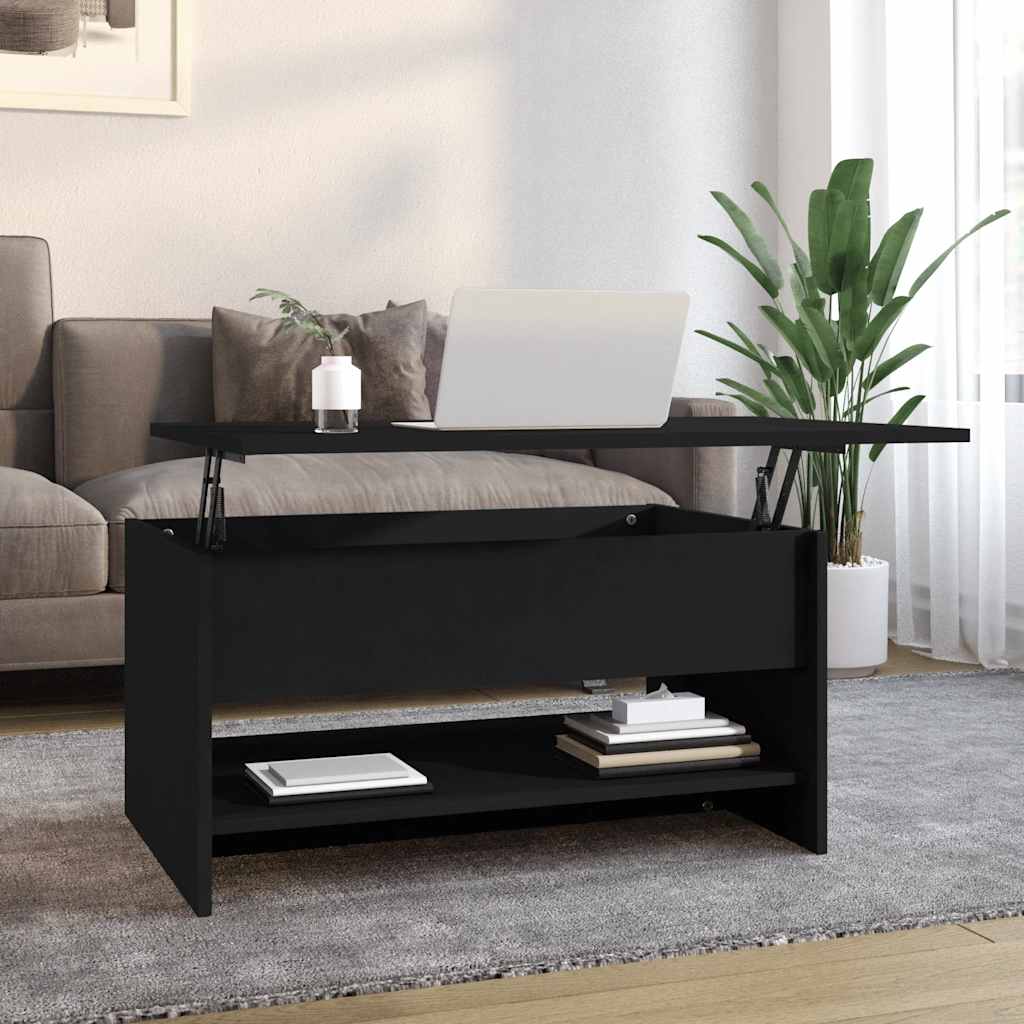Salongbord svart 80x50x40 cm konstruert tre