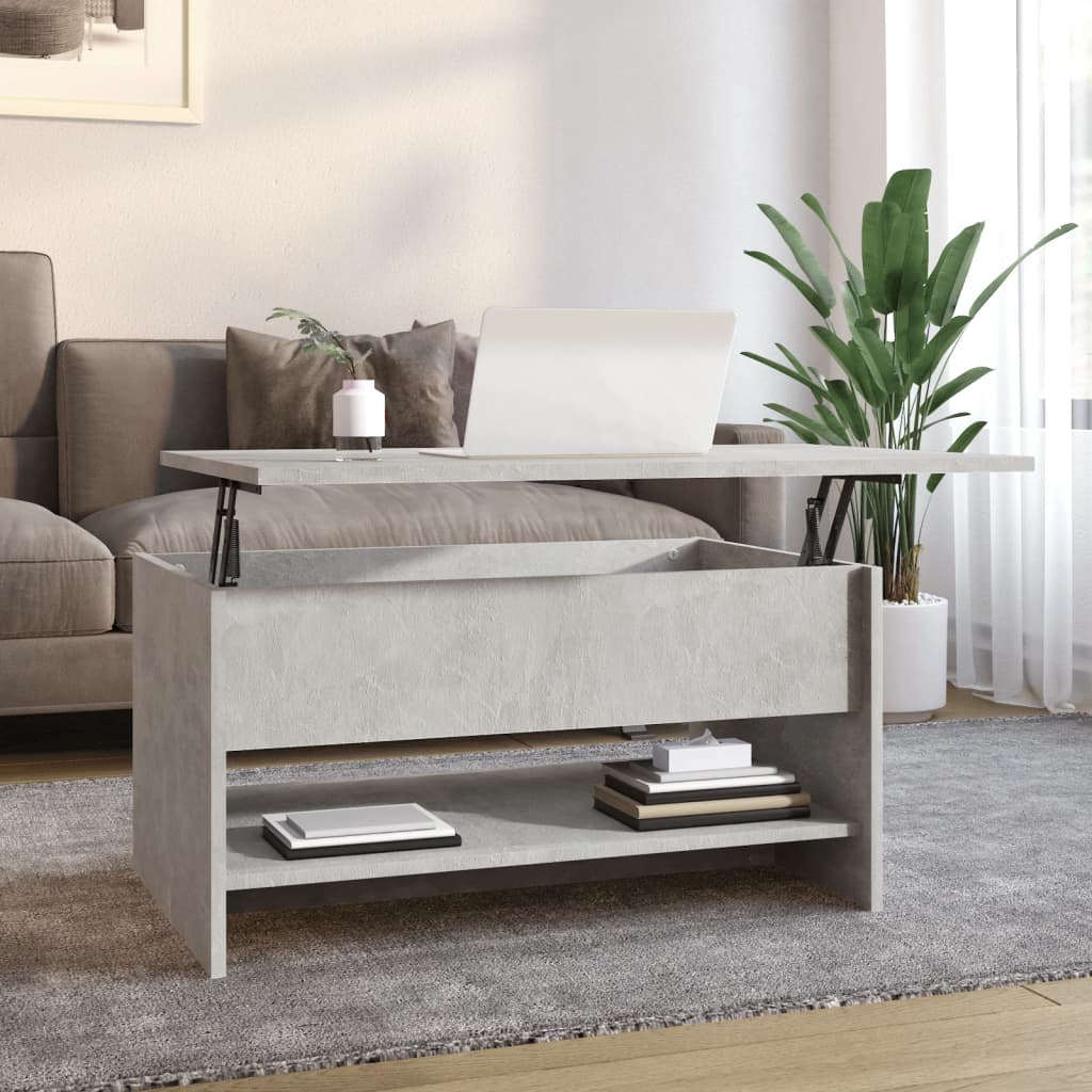 Salongbord betonggrå 80x50x40 cm konstruert tre