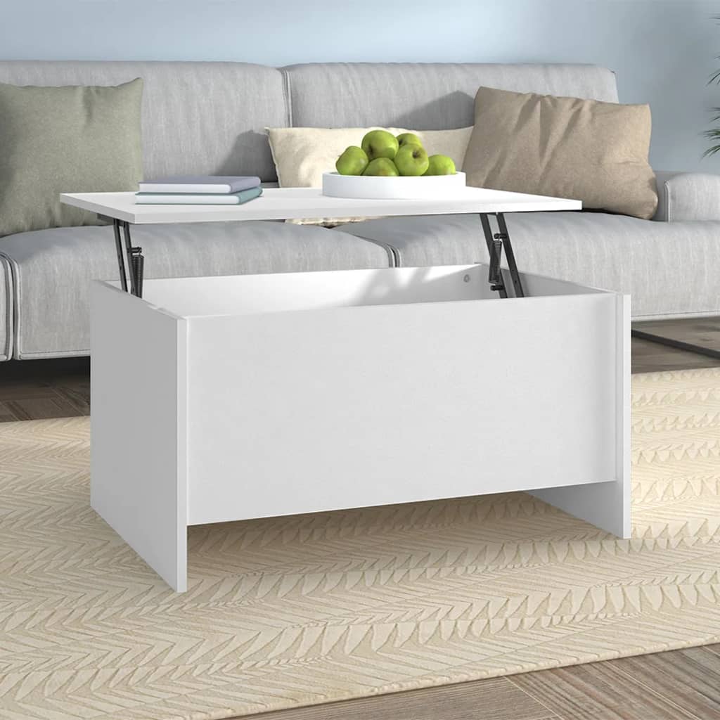 Salongbord hvit 80x55,5x41,5 cm konstruert tre