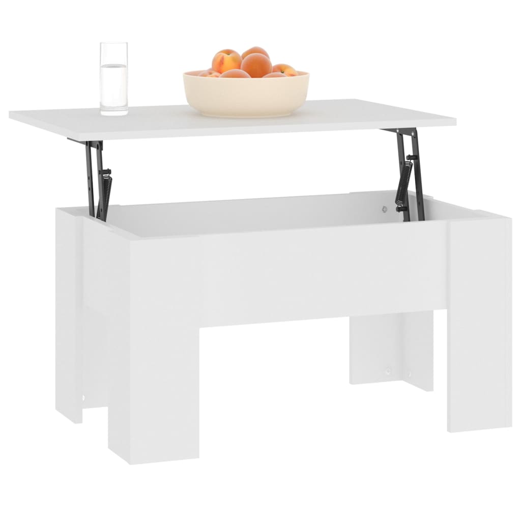 Salongbord hvit 79x49x41 cm konstruert tre