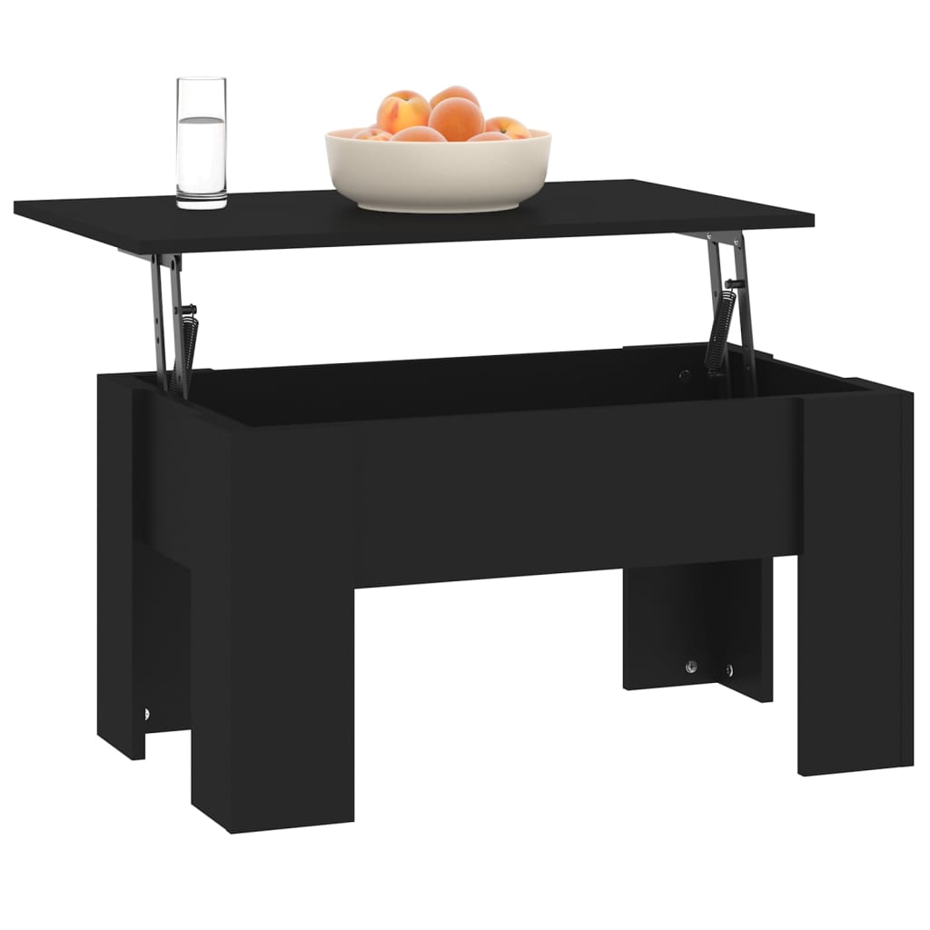 Salongbord svart 79x49x41 cm konstruert tre