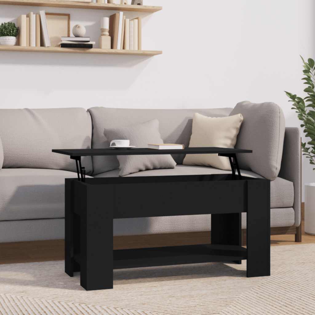 Salongbord svart 101x49x52 cm konstruert tre