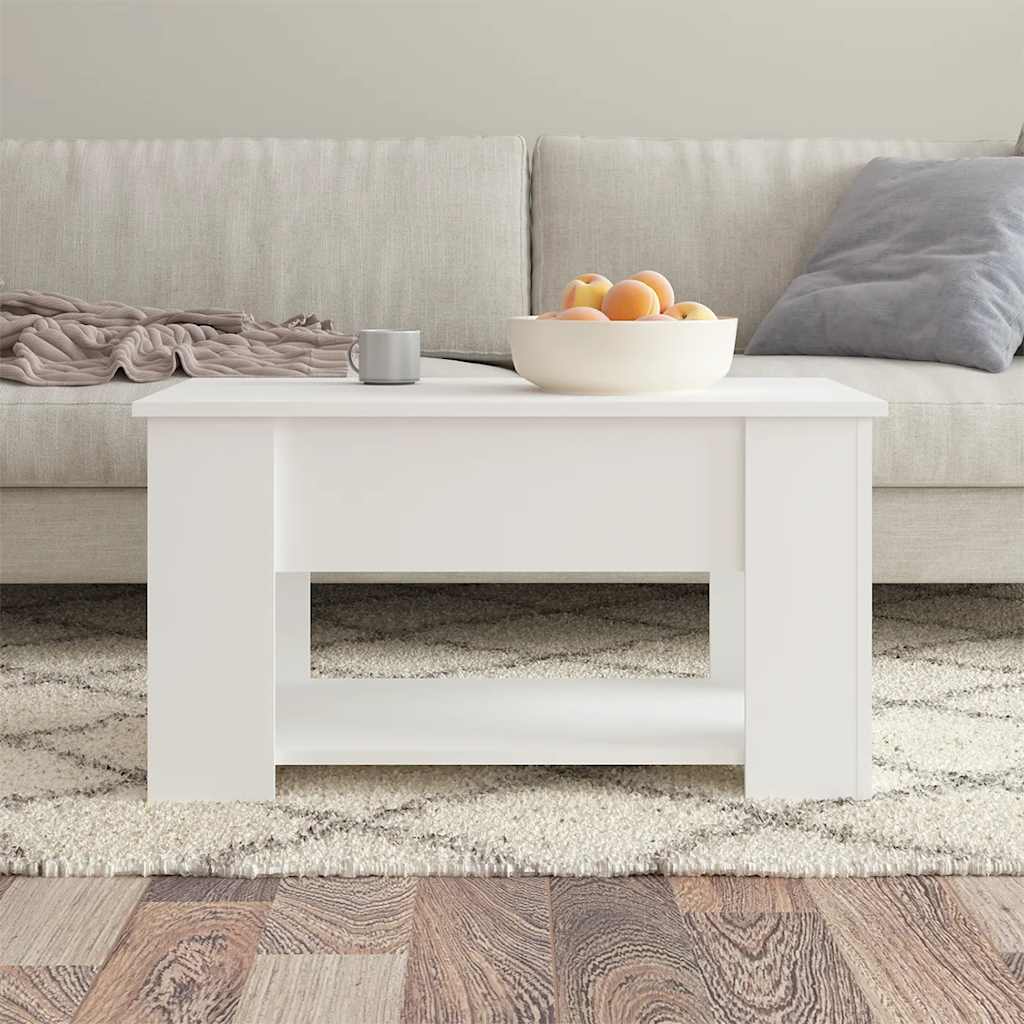 Salongbord hvit 79x49x41 cm konstruert tre