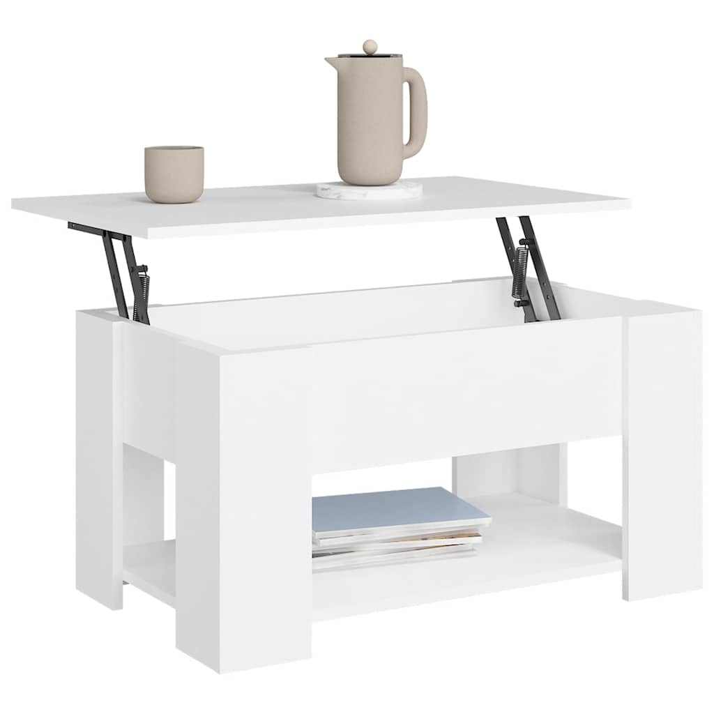 Salongbord hvit 79x49x41 cm konstruert tre