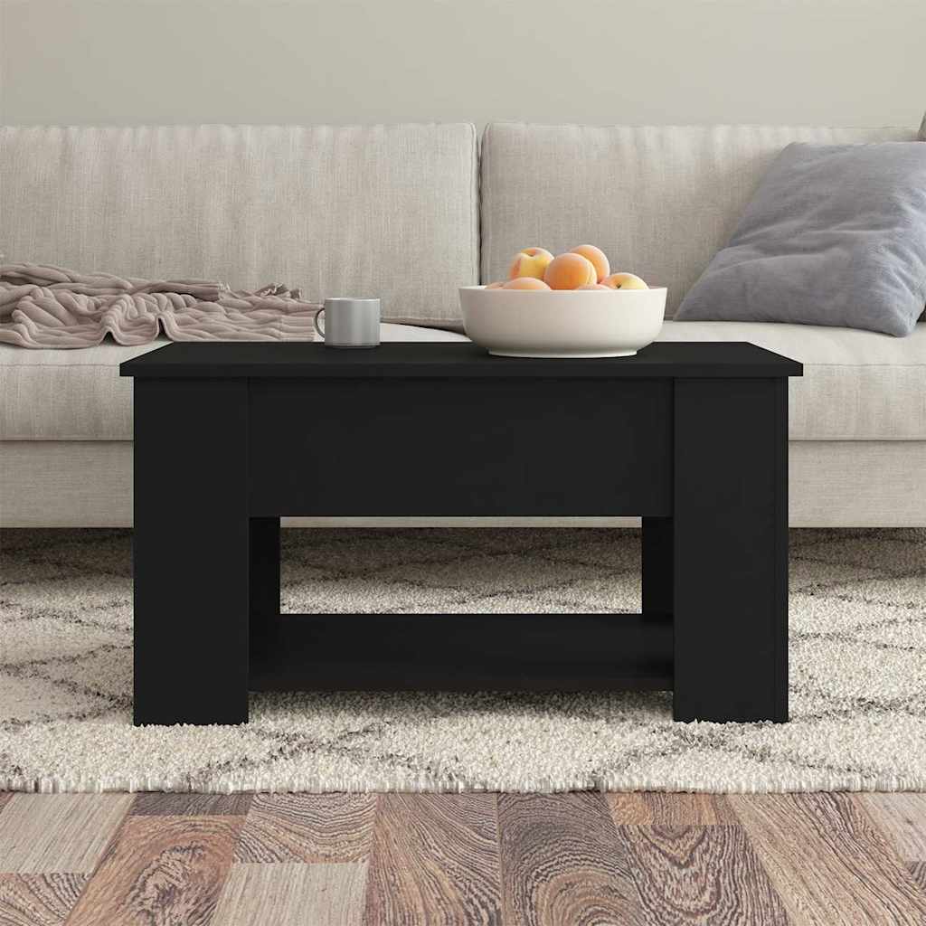Salongbord svart 79x49x41 cm konstruert tre