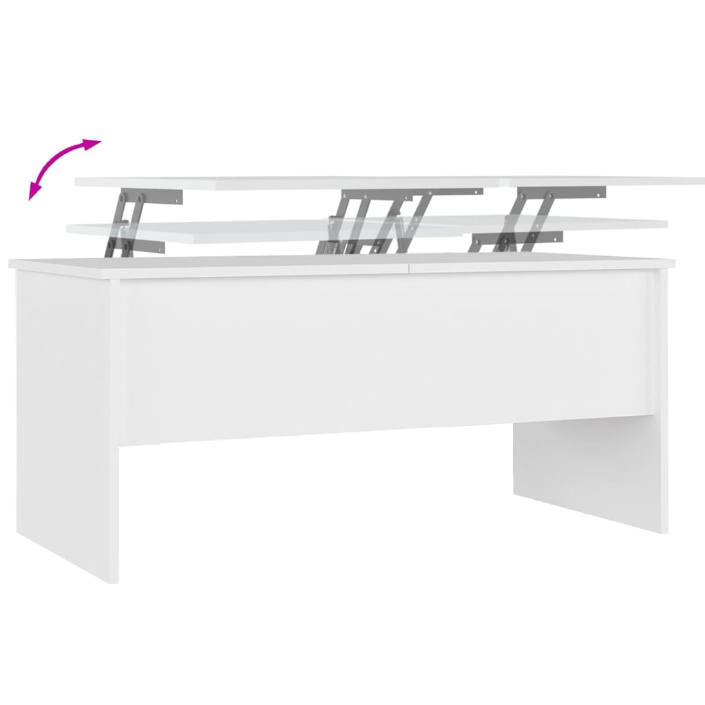 Salongbord hvit 102x50,5x46,5 cm konstruert tre