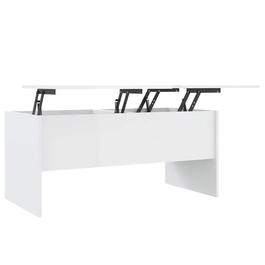 Salongbord høyglans hvit 102x50,5x46,5 cm konstruert tre
