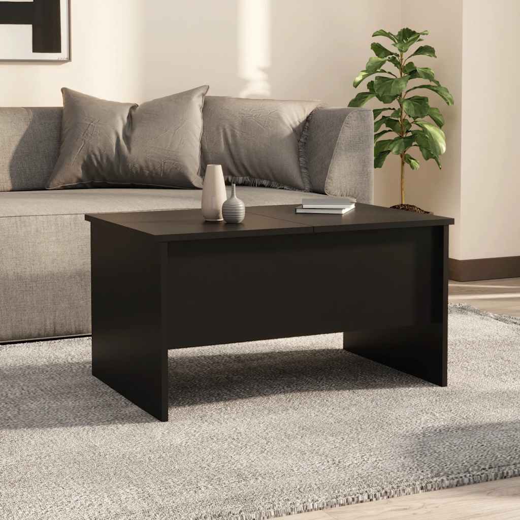 Salongbord svart 80x50x42,5 cm konstruert tre