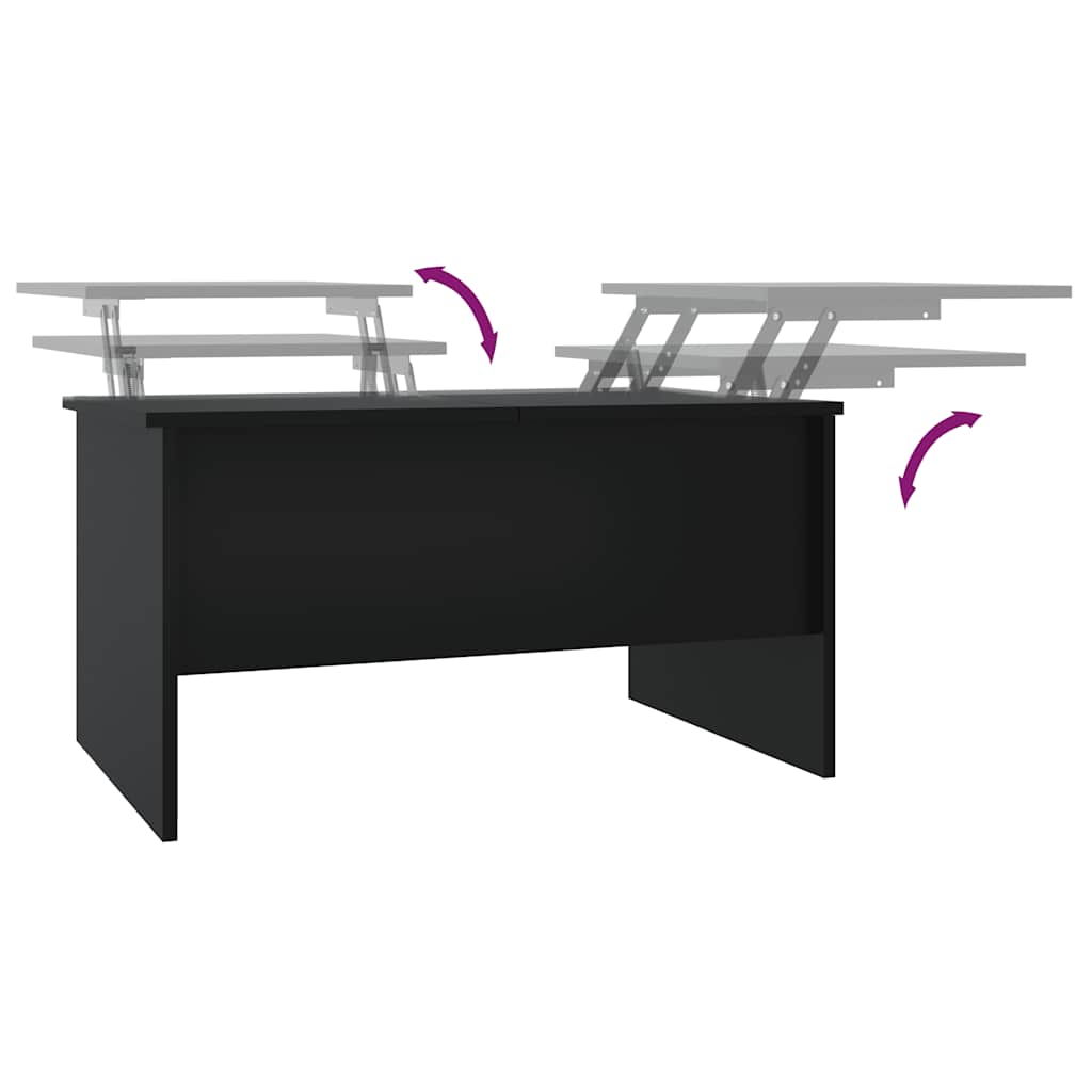 Salongbord svart 80x50x42,5 cm konstruert tre