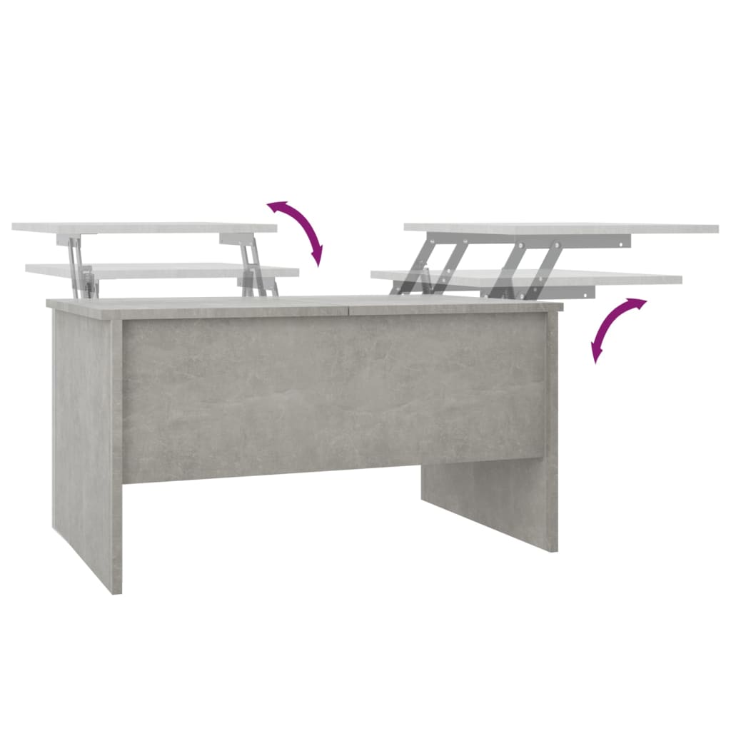 Salongbord betonggrå 80x50x42,5 cm konstruert tre