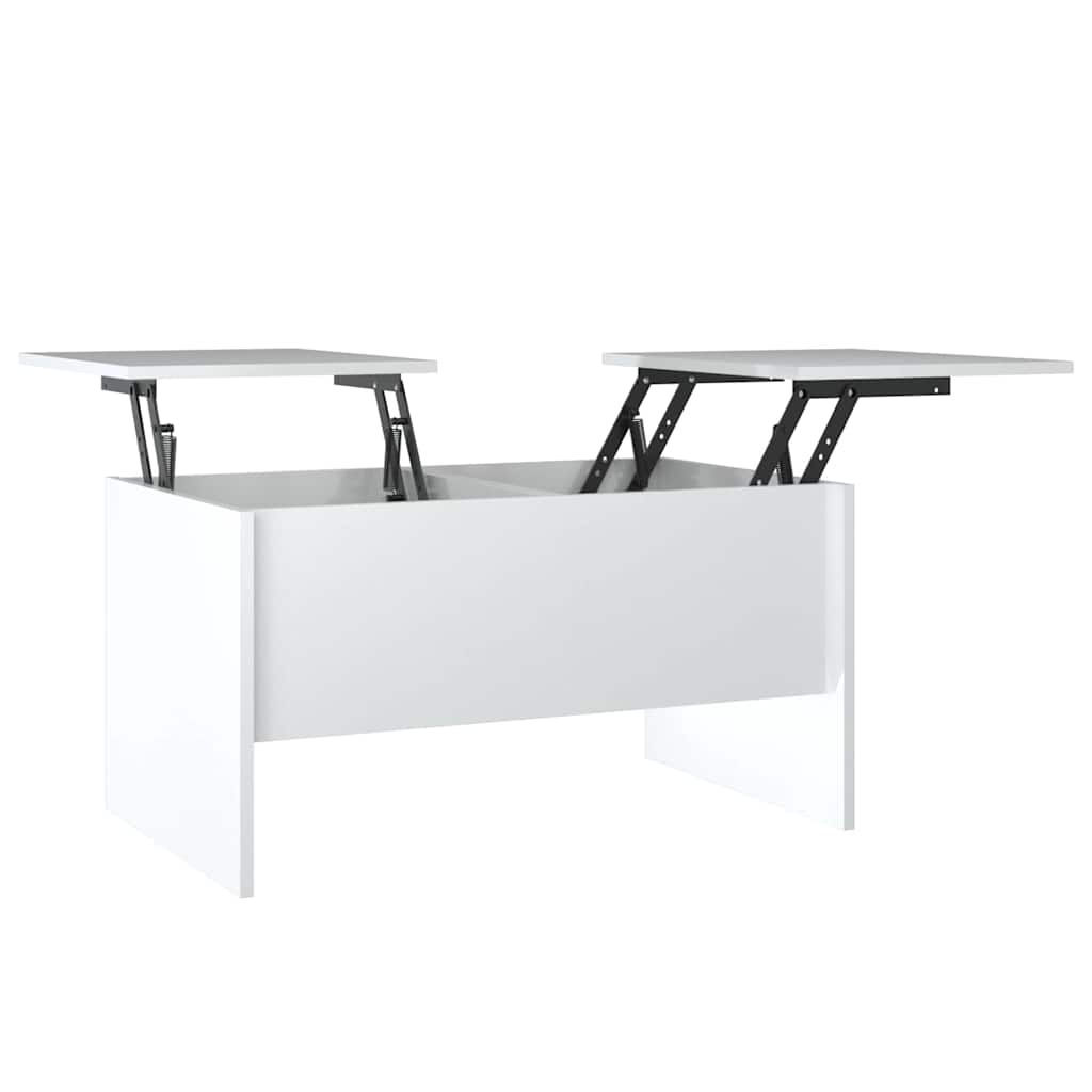 Salongbord høyglans hvit 80x50x42,5 cm konstruert tre