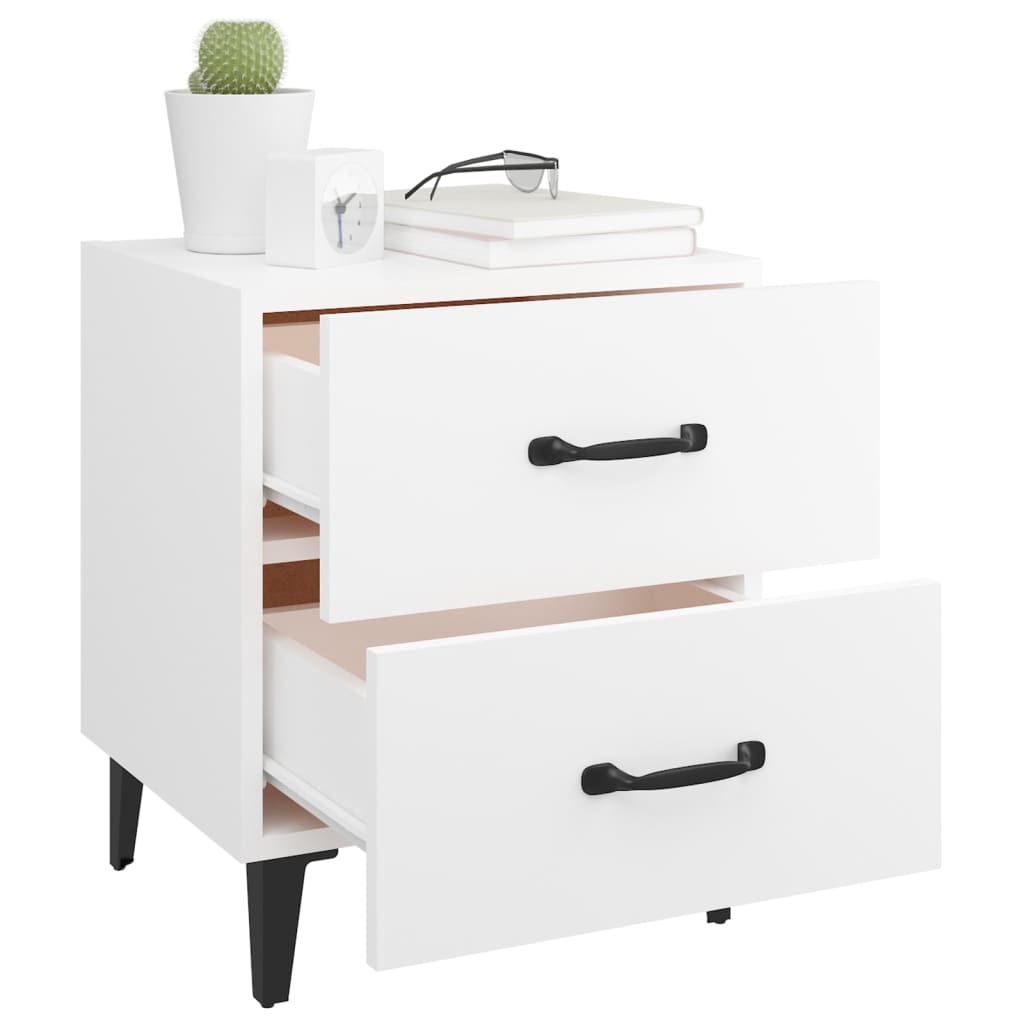 Nattbord 2 stk hvit 40x35x47,5 cm