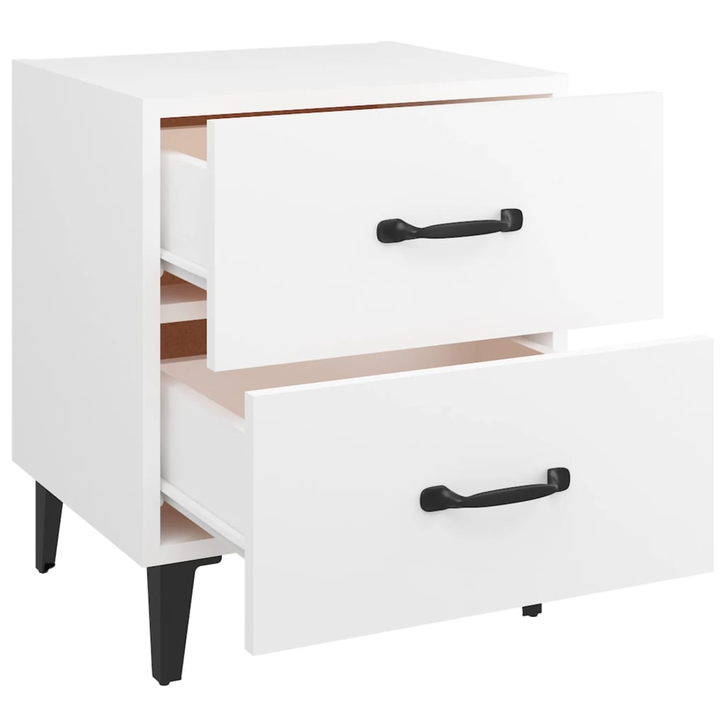 Nattbord 2 stk hvit 40x35x47,5 cm