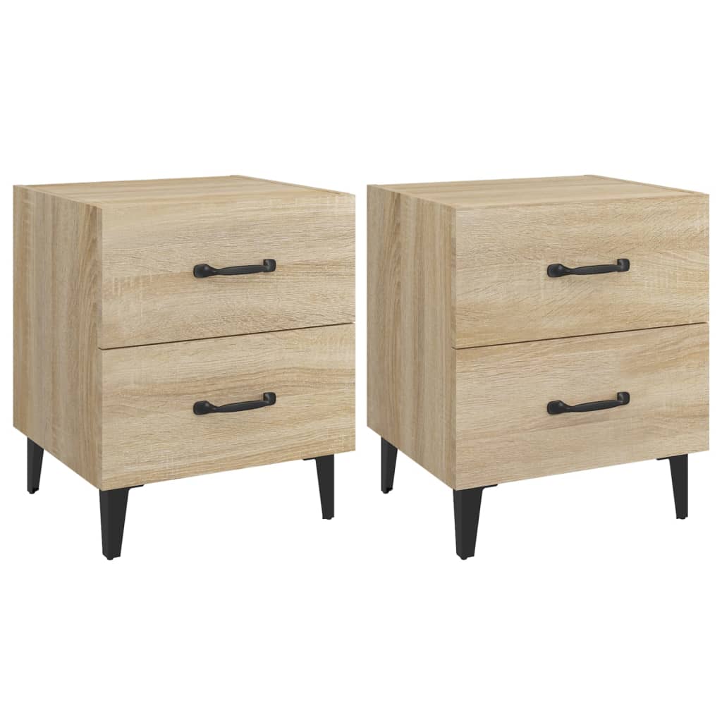 Nattbord 2 stk sonoma eik 40x35x47,5 cm