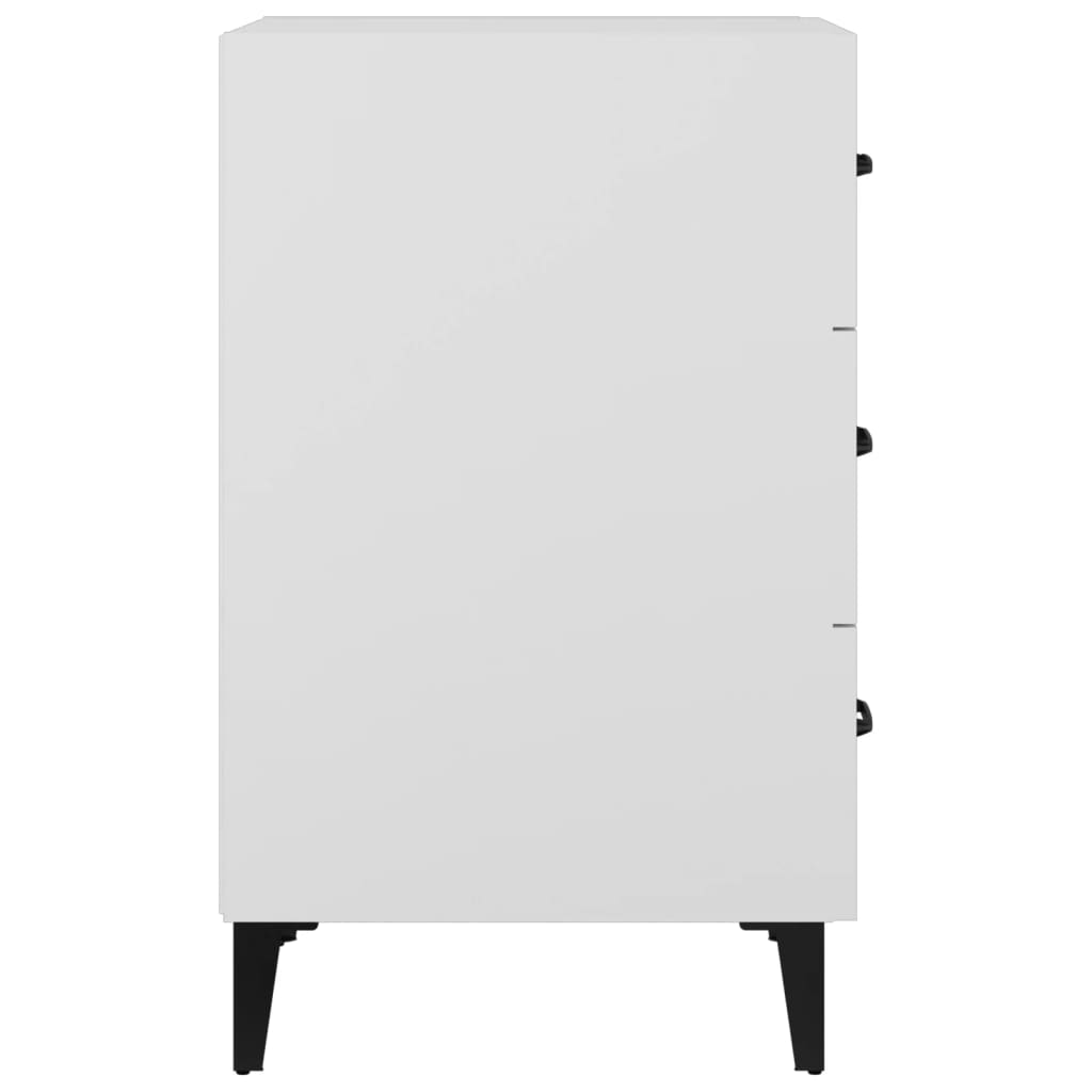 Nattbord hvit 40x40x66 cm konstruert tre