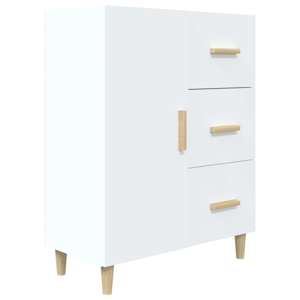 Skjenk hvit 69,5x34x90 cm konstruert tre