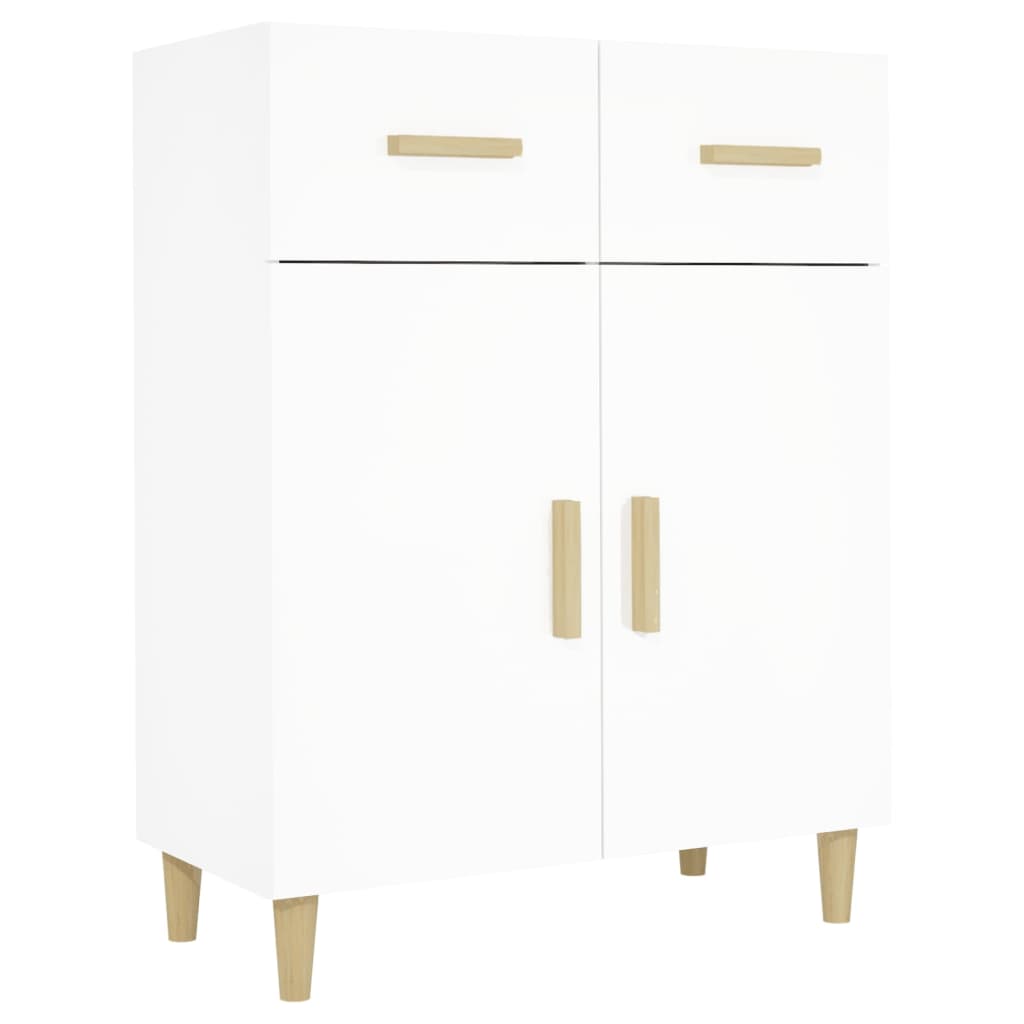 Skjenk hvit 69,5x34x89 cm konstruert tre