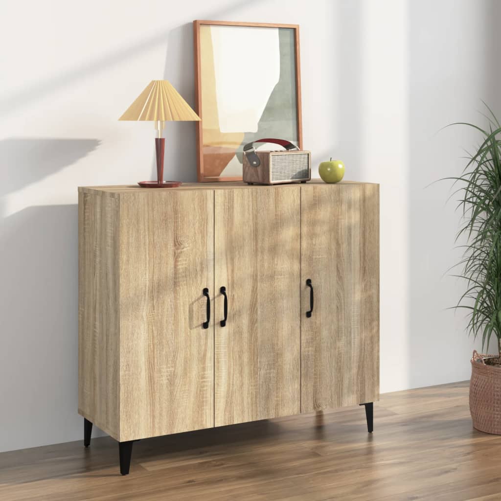 Skjenk sonoma eik 90x34x80 cm konstruert tre