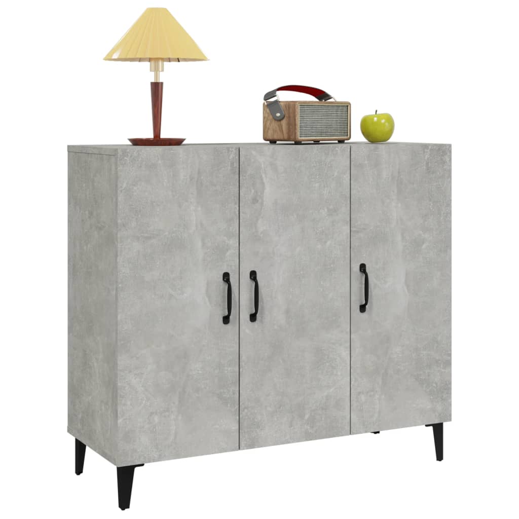 Skjenk betonggrå 90x34x80 cm konstruert tre