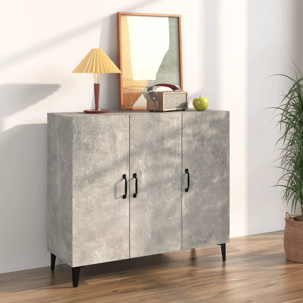 Skjenk betonggrå 90x34x80 cm konstruert tre