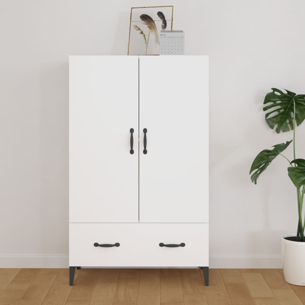 Highboard hvit 70x31x115 cm konstruert tre