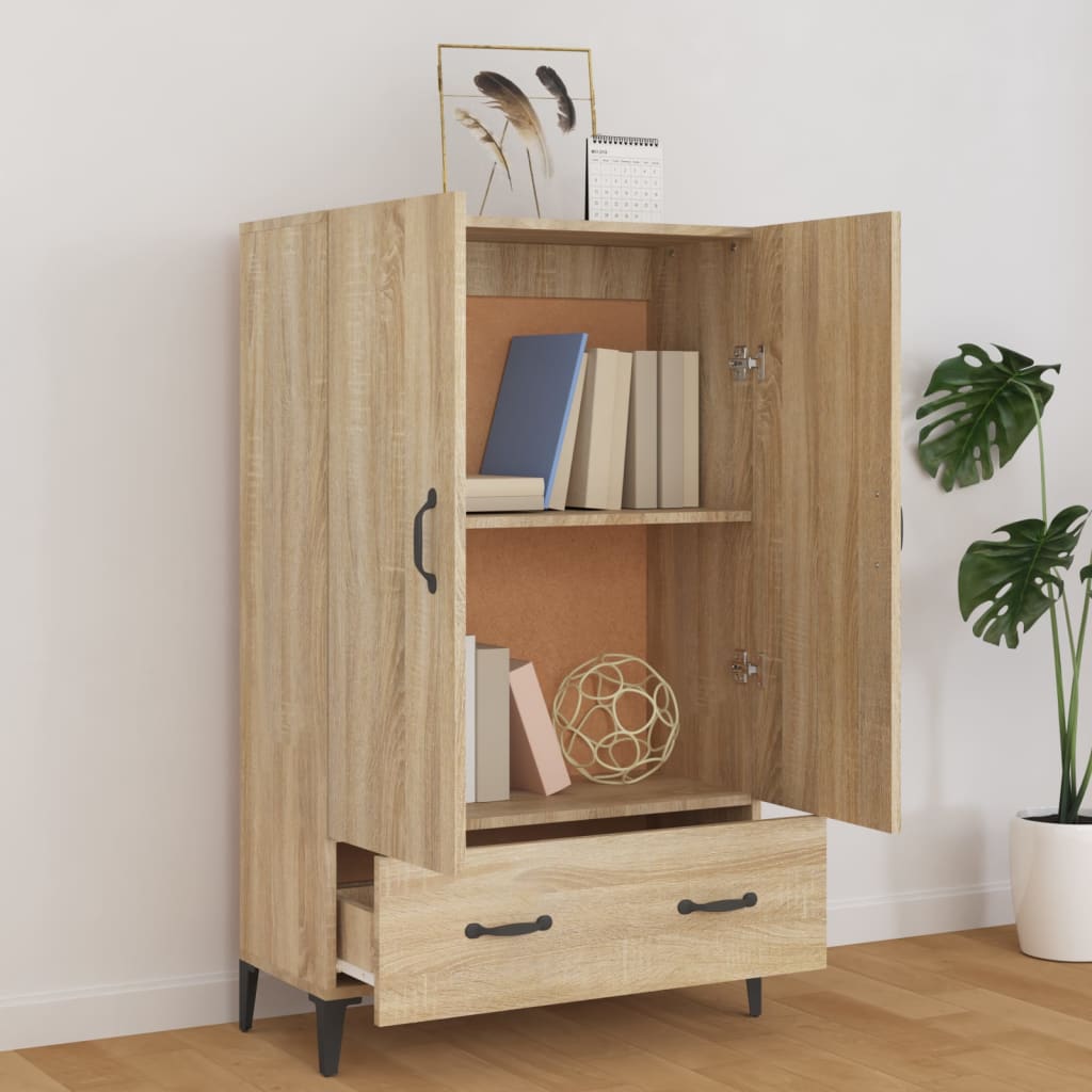 Highboard sonoma eik 70x31x115 cm konstruert tre